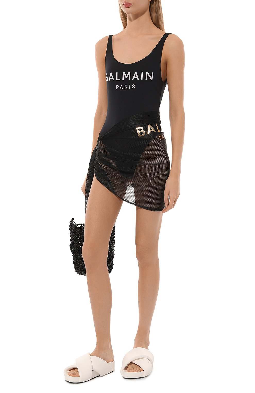Парео BALMAIN черного цвета по цене 37950 руб., арт. BKG401630, фото 2 Парео BALMAIN, арт. BKG401630, фото 2