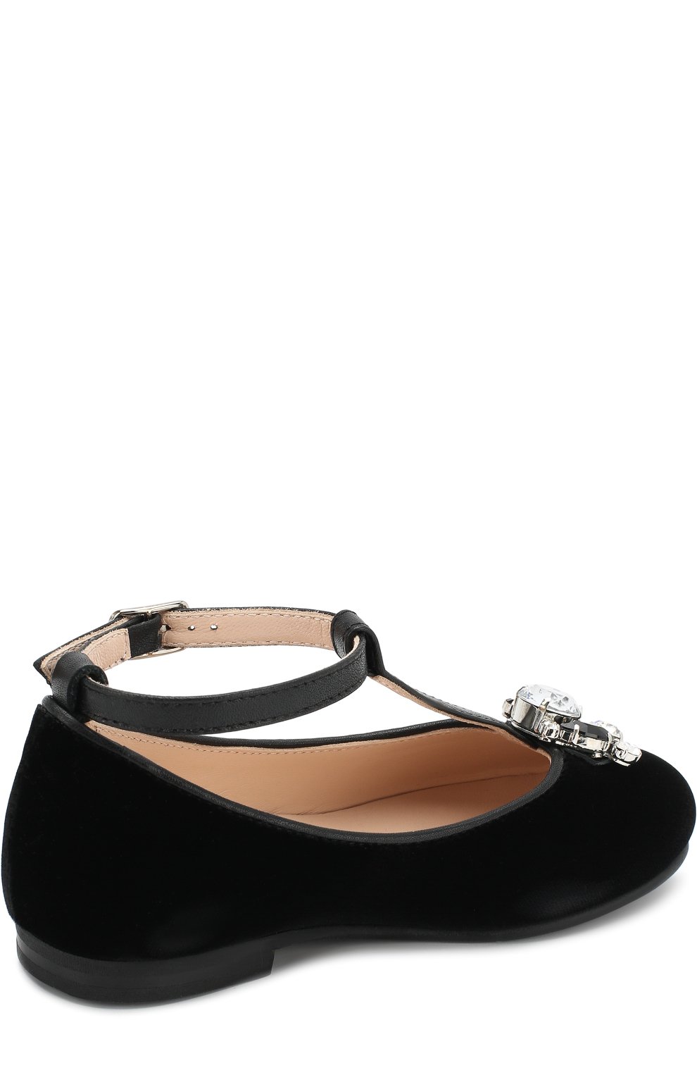 Текстильные туфли с кожаной отделкой и кристаллами IL GUFO, арт. G332/VELVET/31-34, фото 3