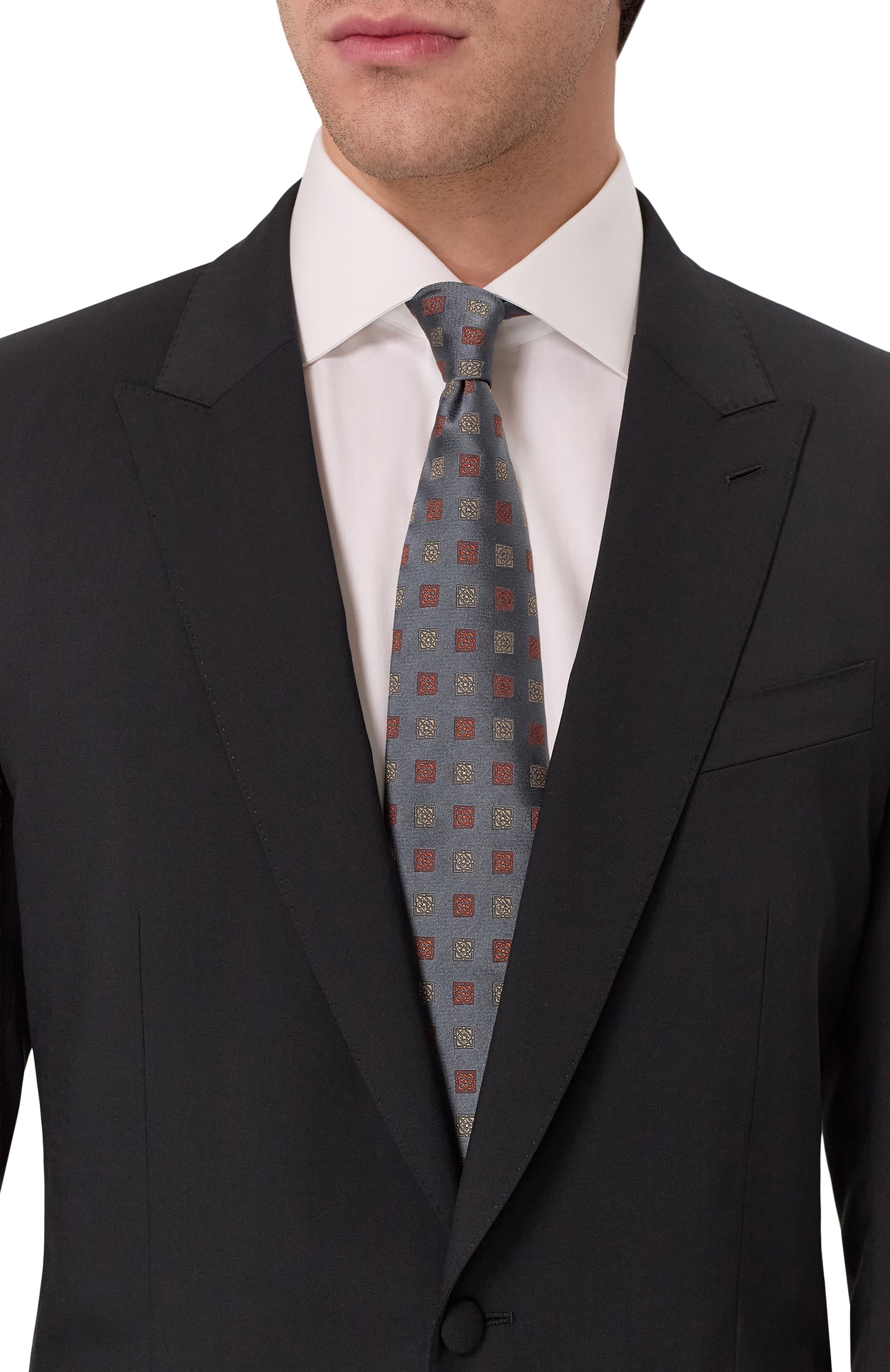 Шелковый галстук BRUNELLO CUCINELLI, арт. MX8600018, фото 2