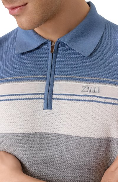 Поло из шелка и хлопка ZILLI, ар�т. KZP002M0142VTHL00/62, фото 5