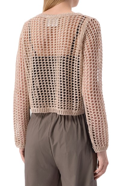 Свитер из вискозы ERIKA CAVALLINI бежевого цвета по цене 61550 руб., арт. P5SC02, фото 4 Свитер из вискозы ERIKA CAVALLINI, арт. P5SC02, фото 4