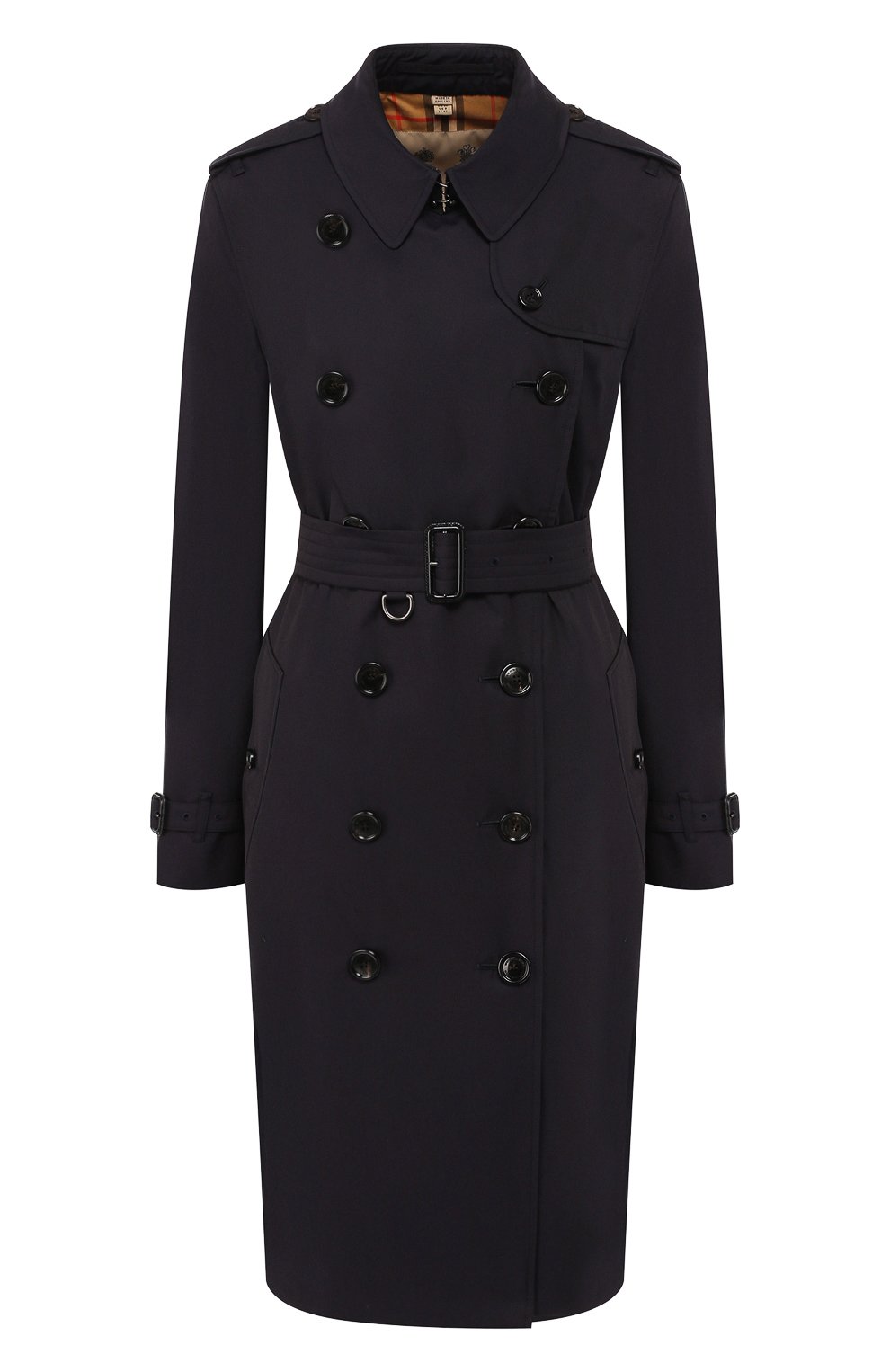 Хлопковый тренч kensington BURBERRY темно-синего цвета по цене 232500 руб., арт. 4073368, фото 1 Хлопковый тренч kensington BURBERRY, арт. 4073368, фото 1
