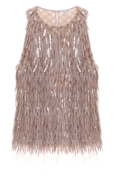 Женский шелковый топ BRUNELLO CUCINELLI, арт. MF940VR200