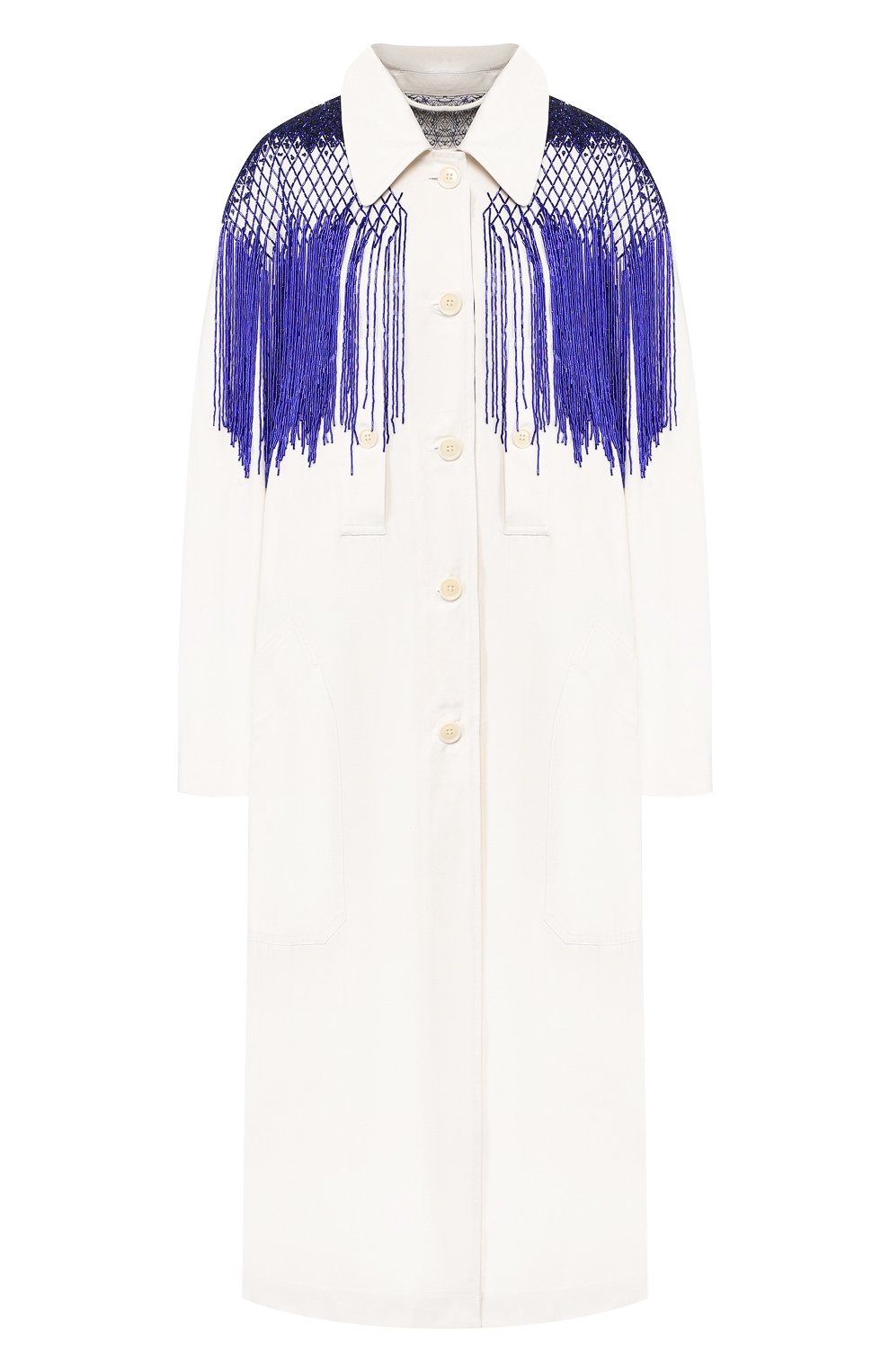 Хлопковый плащ DRIES VAN NOTEN белого цвета по цене 112000 руб., арт. 191-10226-7293, фото 1 Хлопковый плащ DRIES VAN NOTEN, арт. 191-10226-7293, фото 1