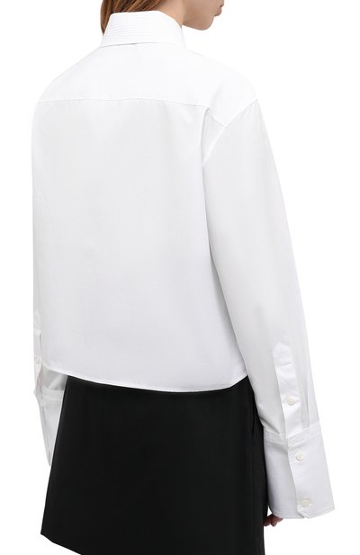 Хлопковая рубашка HELMUT LANG белого цвета по цене 53550 руб., арт. K04HW502, фото 4 Хлопковая рубашка HELMUT LANG, арт. K04HW502, фото 4
