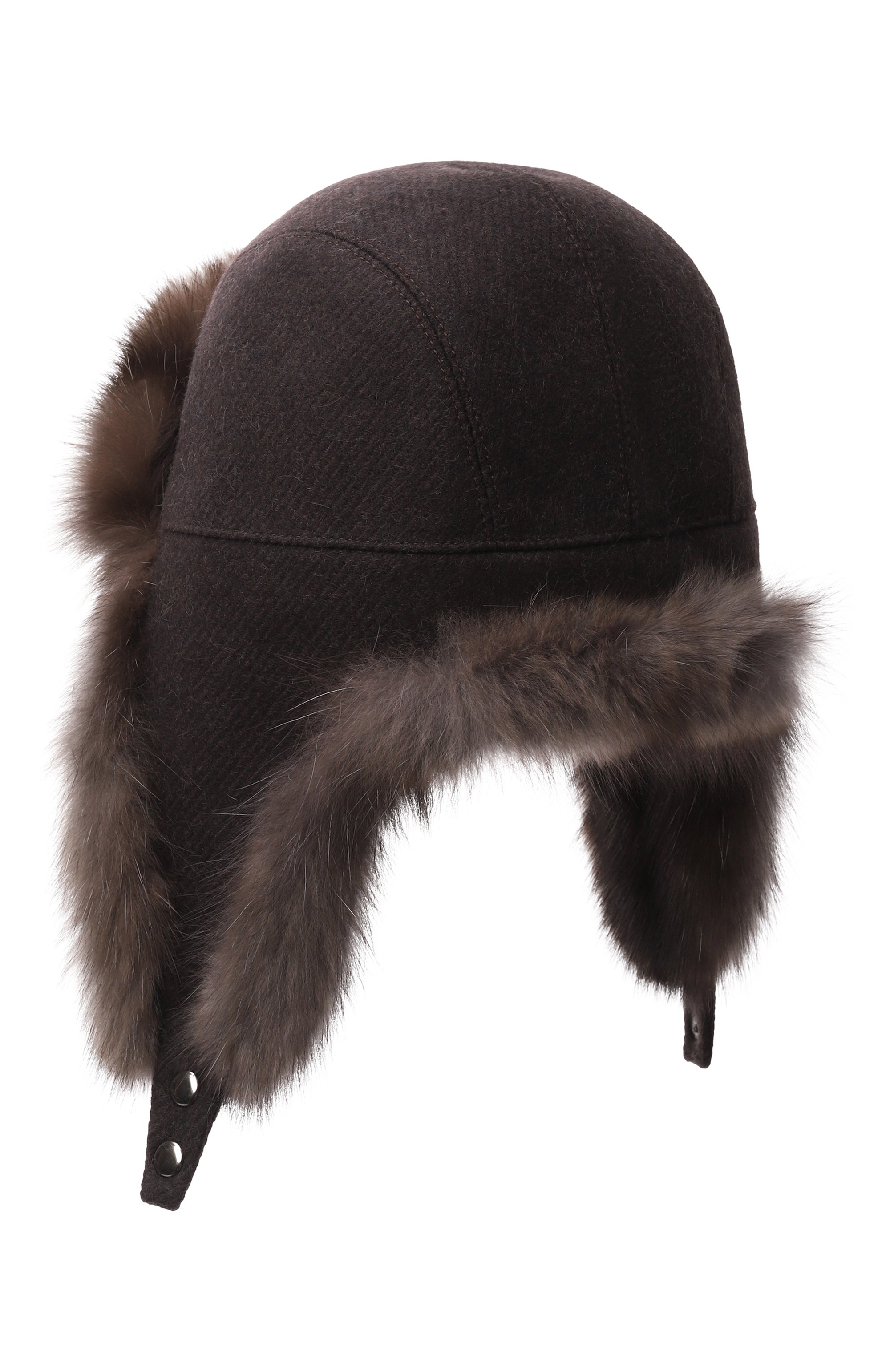 Шерстяная шапка-ушанка с мехом соболя VICTORIA KUSENKOVA, арт. 099173504153, фото 2
