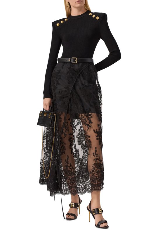 Кожаные босоножки B-Buzz Balmain EN1UH086/LVIT Чёрный  EN1UH086/LVIT Фото 2