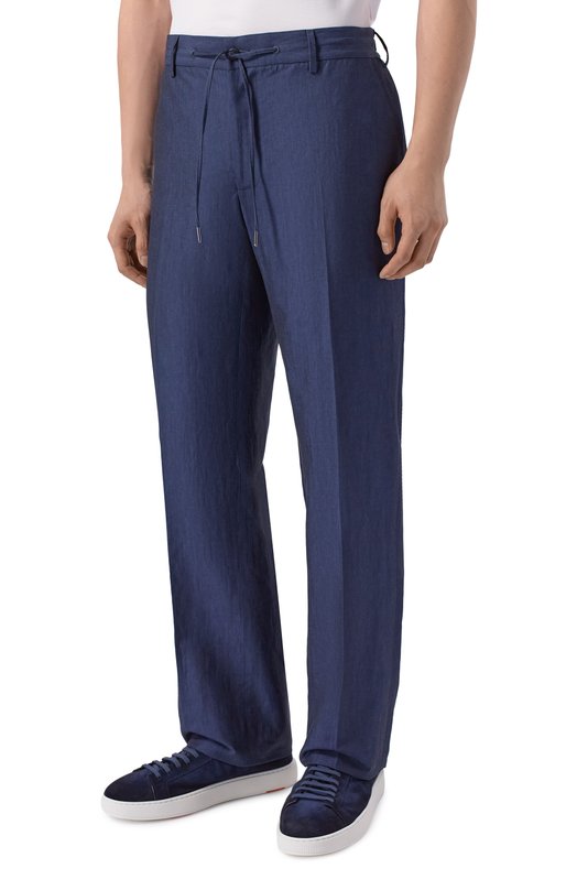 Брюки из хлопка и льна MVST M26.CSM.T416/802-C0/LINEN Синий  M26.CSM.T416/802-C0/LINEN Фото 3