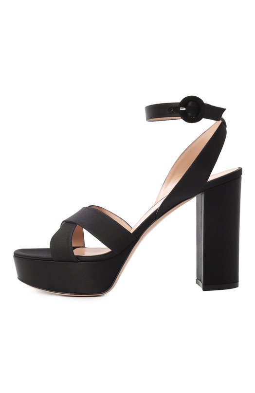 Текстильные босоножки Sabrina 105 Gianvito Rossi G32621.70RIC.CRENER0 Чёрный  G32621.70RIC.CRENER0 Фото 4