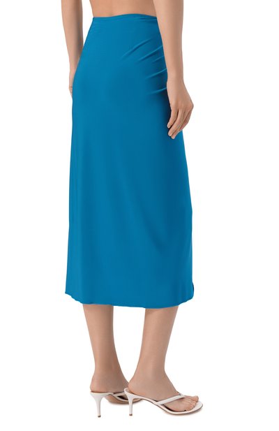 Юбка из вискозы MAX MARA бирюзового цвета по цене 30800 руб., арт. BCHAFOSO 261677101, фото 4 Юбка из вискозы MAX MARA, арт. BCHAFOSO 261677101, фото 4