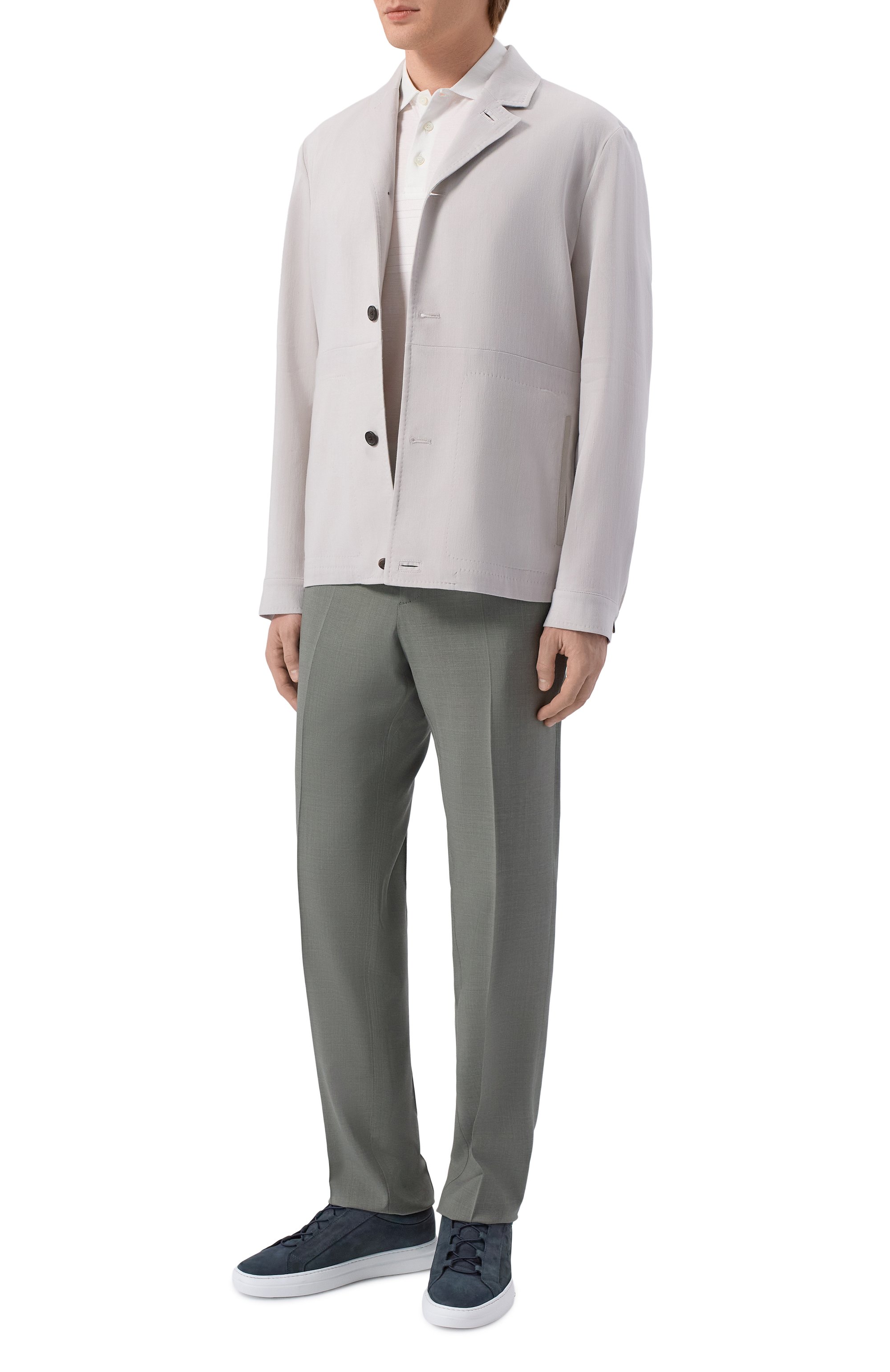 Брюки из шерсти и вискозы BERWICH светло-зеленого цвета по цене 39750 руб., арт. SPIAGGIA 20/ZG1350, фото 2 Брюки из шерсти и вискозы BERWICH, арт. SPIAGGIA 20/ZG1350, фото 2