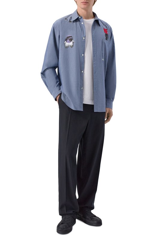 Хлопковая рубашка Undercover UP1F4413 Синий  UP1F4413 Фото 2