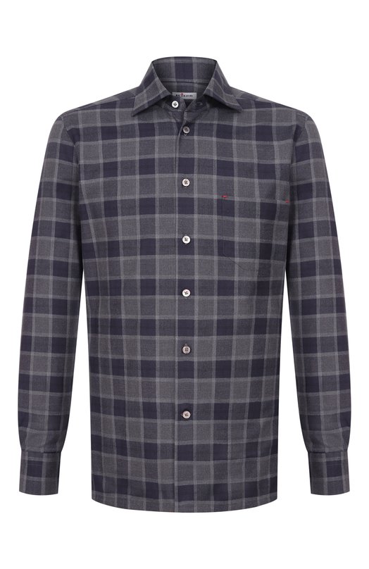 Хлопковая рубашка Kiton UMCNERH0943909 Синий UMCNERH0943909