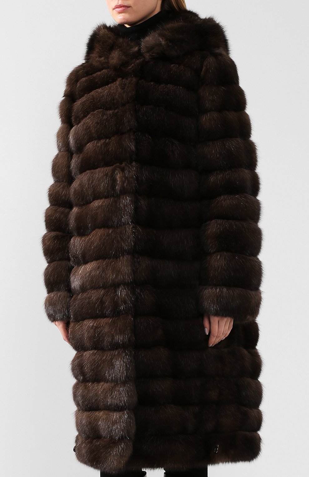 Шуба из меха соболя YVES SALOMON коричневого цвета по цене 7235000 руб., арт. 20WYM42905ZICV, фото 3 Шуба из меха соболя YVES SALOMON, арт. 20WYM42905ZICV, фото 3