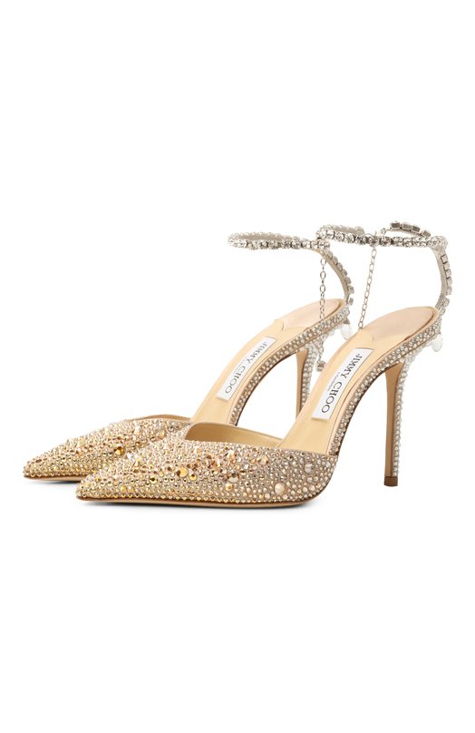 Текстильные туфли Saeda 100 Jimmy Choo SAEDA100ZPJ Золотой SAEDA100ZPJ