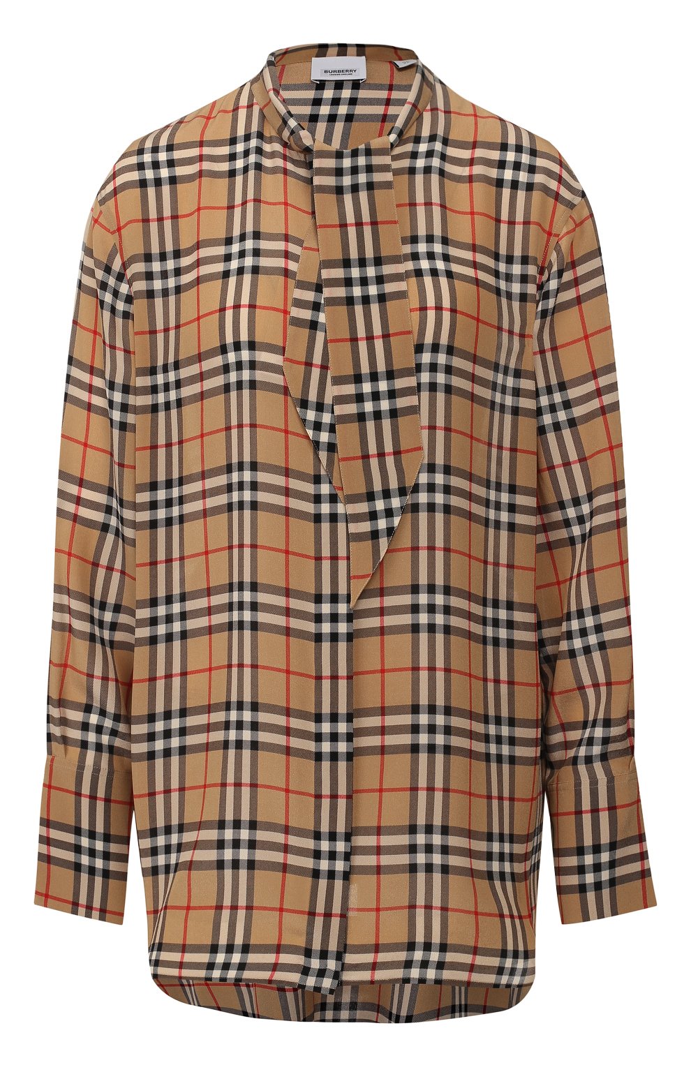 Шелковая блузка BURBERRY бежевого цвета по цене 92800 руб., арт. 8019141, фото 1 Шелковая блузка BURBERRY, арт. 8019141, фото 1