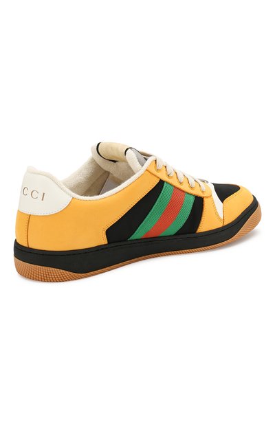 Комбинированные кеды screener GUCCI желтого цвета по цене 93600 руб., арт. 576223/9PYQ0, фото 4 Комбинированные кеды screener GUCCI, арт. 576223/9PYQ0, фото 4