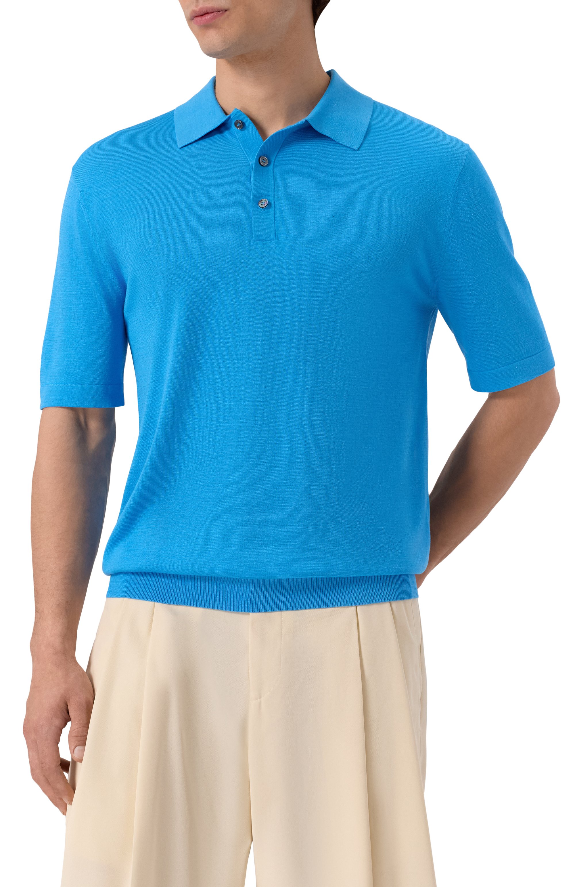 Поло из шелка и хлопка 12 STOREEZ, арт. 125371, фото 3