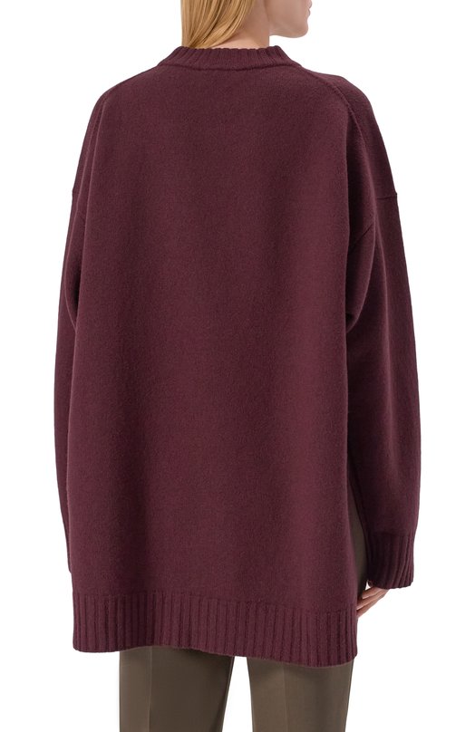 Шерстяной пуловер Jil Sander J02GP0151/J14506 Бордовый  J02GP0151/J14506 Фото 4