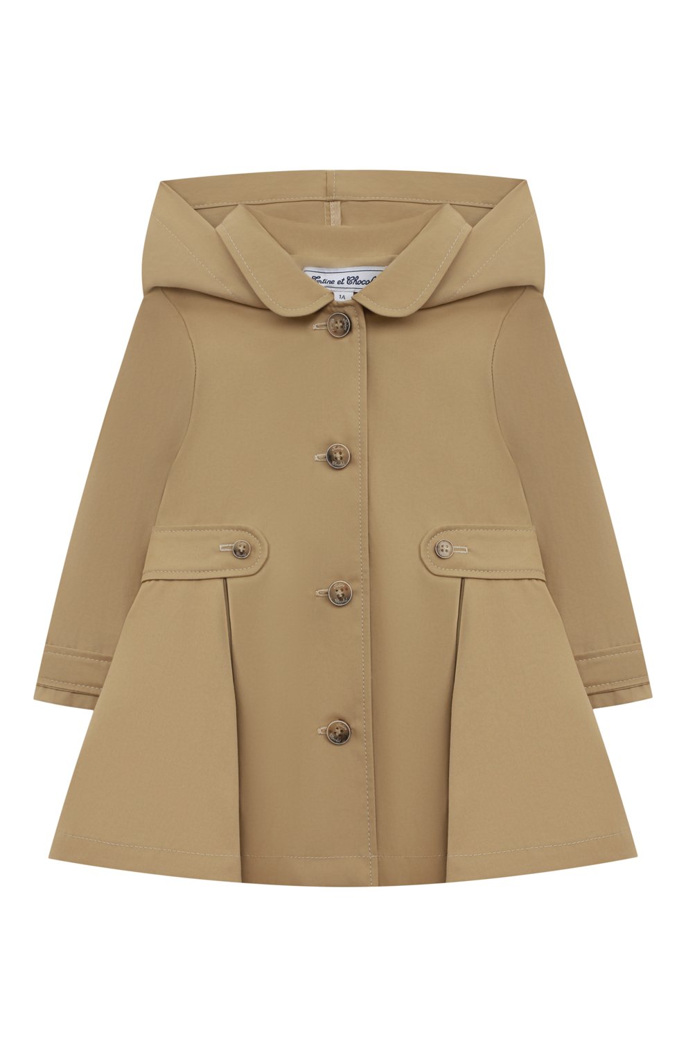 Хлопковый плащ TARTINE ET CHOCOLAT бежевого цвета по цене 18950 руб., арт. TU44021/12M, фото 1 Хлопковый плащ TARTINE ET CHOCOLAT, арт. TU44021/12M, фото 1