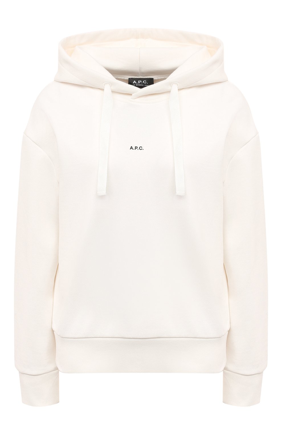 Хлопковое худи A.P.C. белого цвета по цене 23300 руб., арт. C0EIP-F27624, фото 1 Хлопковое худи A.P.C., арт. C0EIP-F27624, фото 1