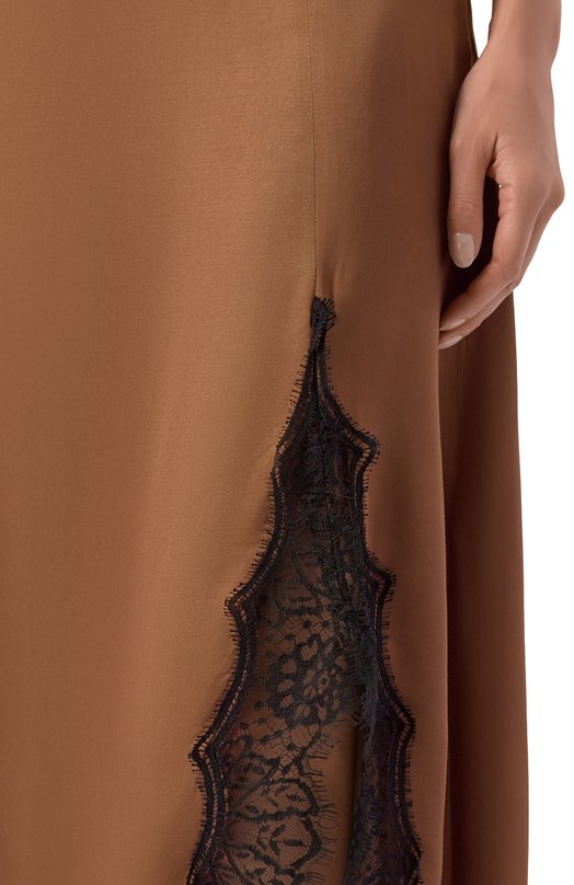 Юбка из вискозы Officine Generale S26WSKT153 Коричневый  S26WSKT153 Фото 5