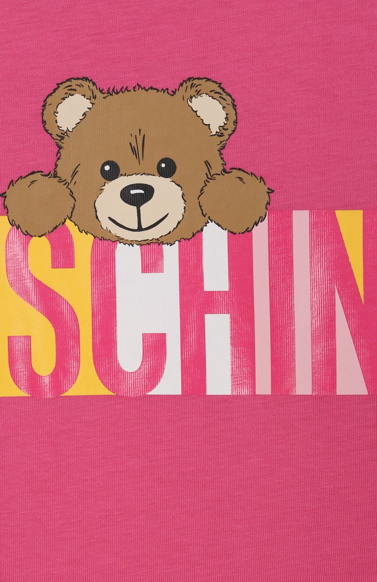 Мужского хлопковая футболка MOSCHINO фуксия цвета, арт. HMM050/LAA02/4-8 | Фото 3 (Материал внешний: Хлопок; Региональные ограничения белый список (Axapta Mercury): Не проставлено; Нос: Не проставлено; Девочки Кросс-КТ: футболка-одежда; Ростовка одежда: 5 лет | 110 см, 6 лет | 116 см, 8 лет | 128 см, 4 года | 104 см)