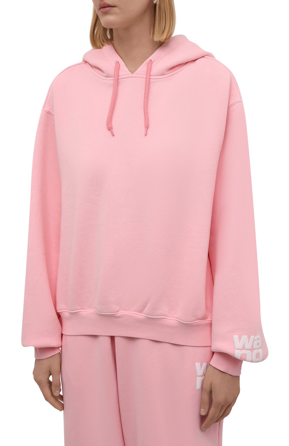 Хлопковое худи ALEXANDERWANG.T розового цвета по цене 27600 руб., арт. 4CC3212043, фото 3 Хлопковое худи ALEXANDERWANG.T, арт. 4CC3212043, фото 3
