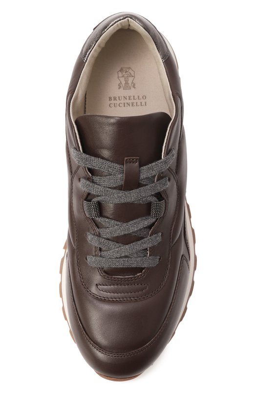 Кожаные кроссовки Brunello Cucinelli MZSKG3025P Коричневый  MZSKG3025P Фото 6
