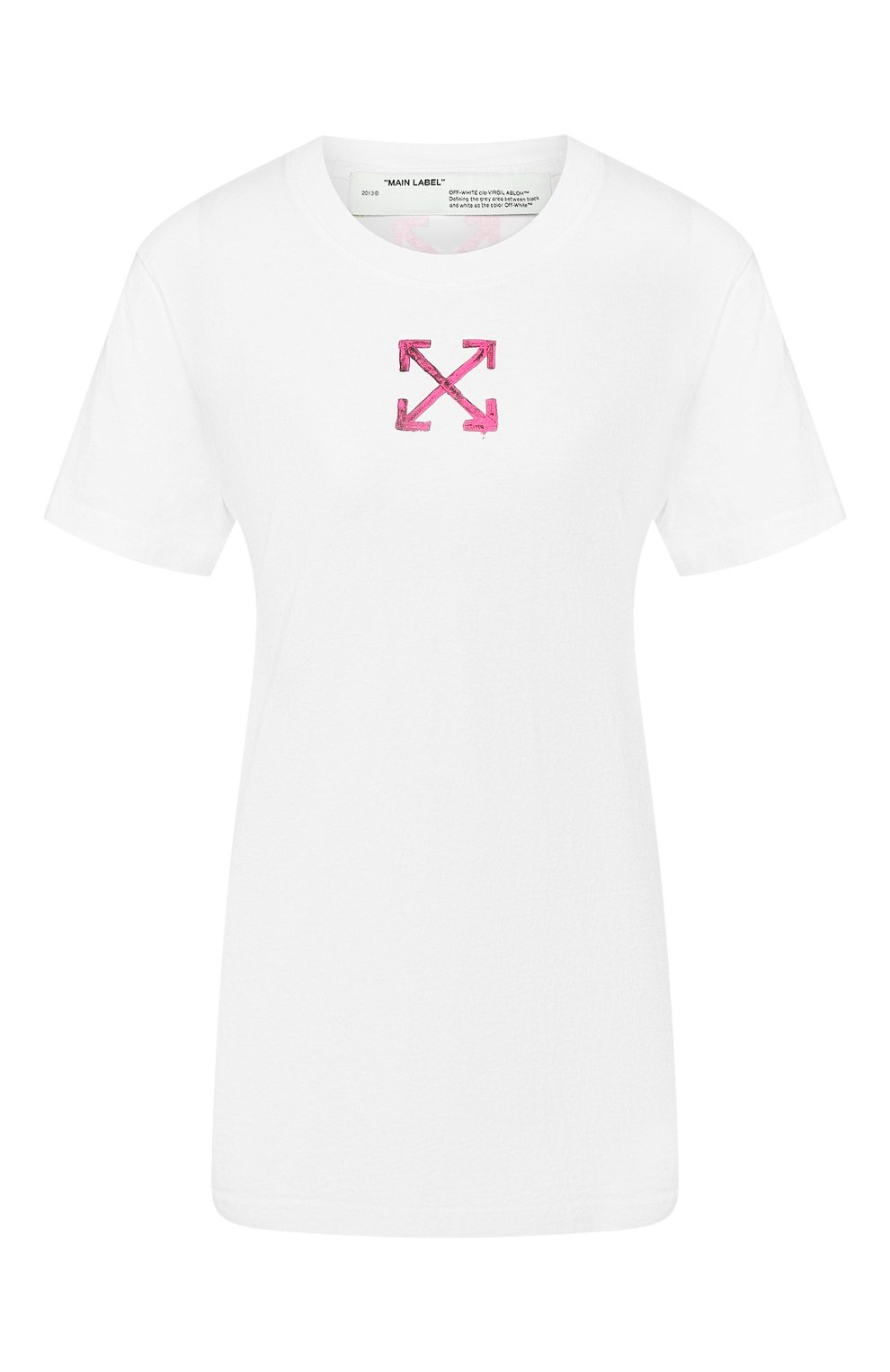 Хлопковая футболка OFF-WHITE белого цвета по цене 16300 руб., арт. 0WAA049R20B071000128, фото 1 Хлопковая футболка OFF-WHITE, арт. 0WAA049R20B071000128, фото 1