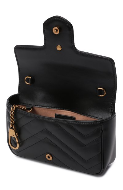 Сумка gg marmont super mini GUCCI черного цвета по цене 182500 руб., арт. 476433/DTDCT, фото 4 Сумка gg marmont super mini GUCCI, арт. 476433/DTDCT, фото 4