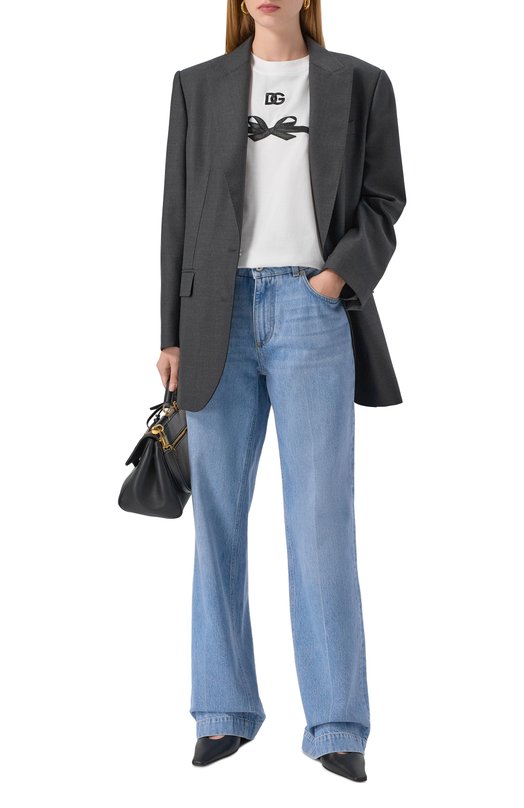 Хлопковая футболка Dolce & Gabbana F8V42Z/GDC6B Белый  F8V42Z/GDC6B Фото 2