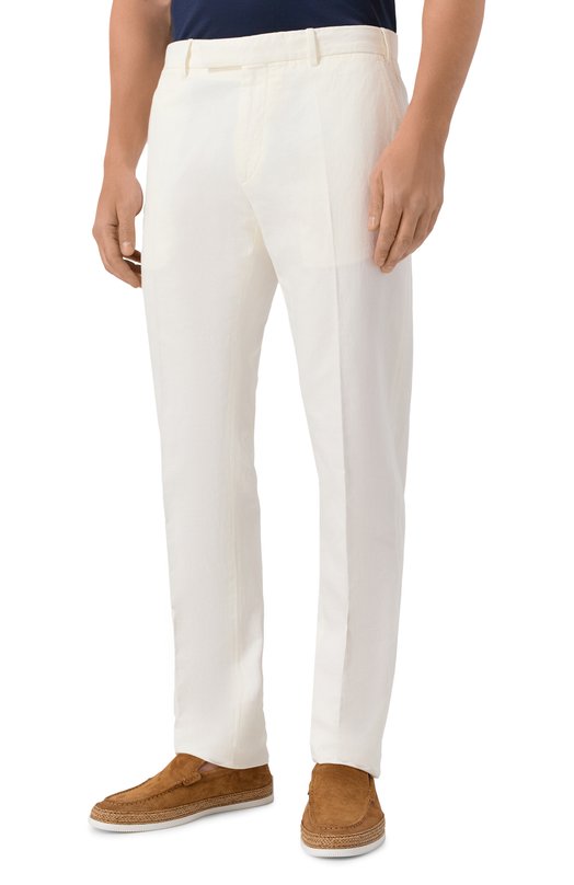 Брюки из хлопка и льна Zegna TR10/UBI37A5 Белый  TR10/UBI37A5 Фото 3