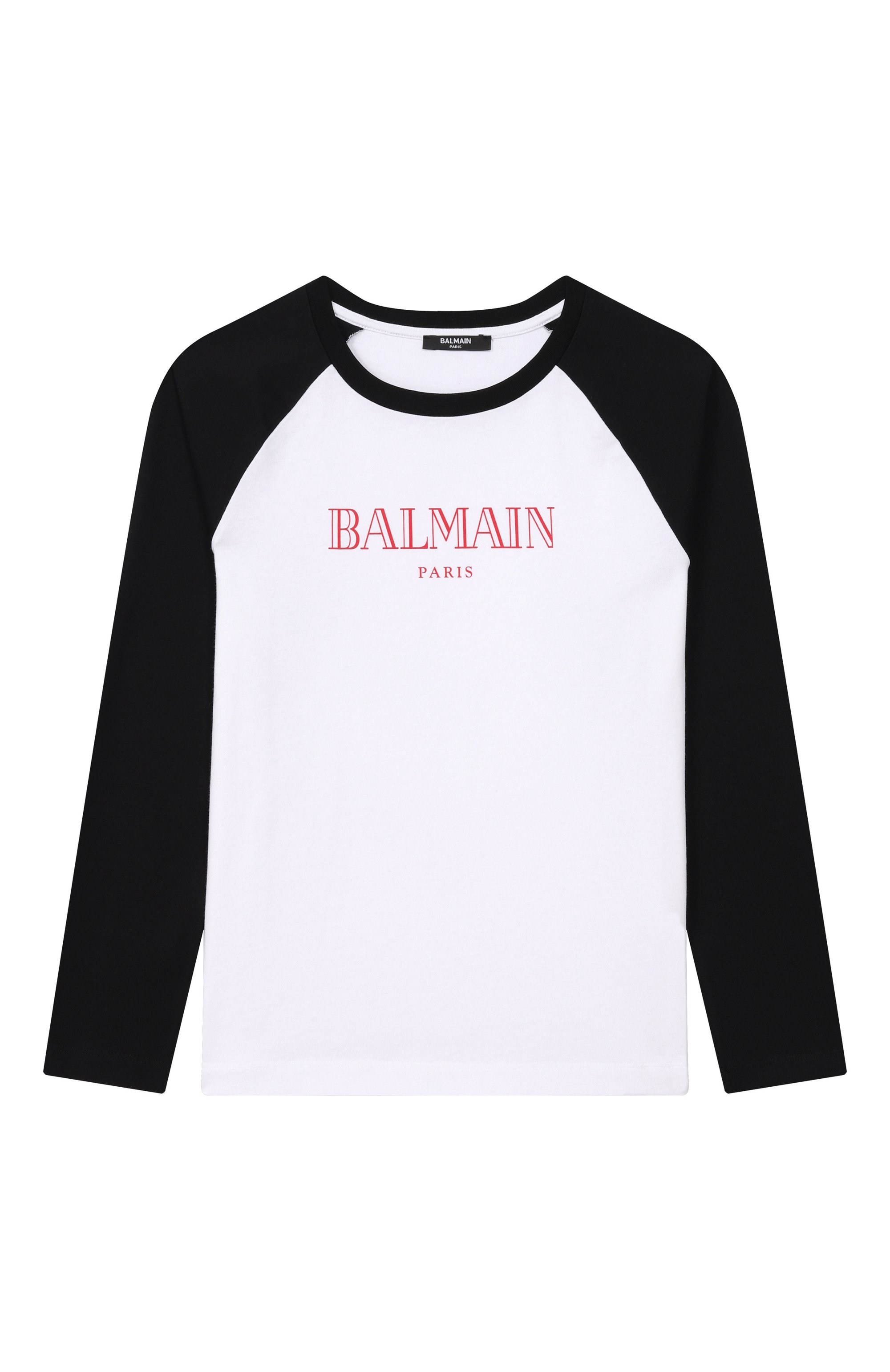 Хлопковый лонгслив BALMAIN черно-белого цвета по цене 19050 руб., арт. BY8P30, фото 1 Хлопковый лонгслив BALMAIN, арт. BY8P30, фото 1