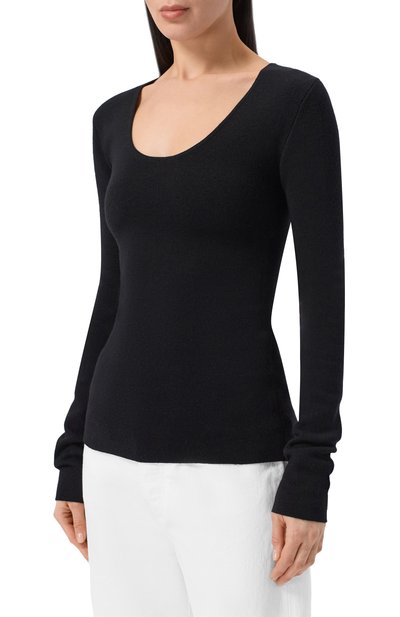 Шерстяной пуловер TOTEME черного цвета по цене 67650 руб., арт. 254-WRT0571-YA0128, фото 3 Шерстяной пуловер TOTEME, арт. 254-WRT0571-YA0128, фото 3