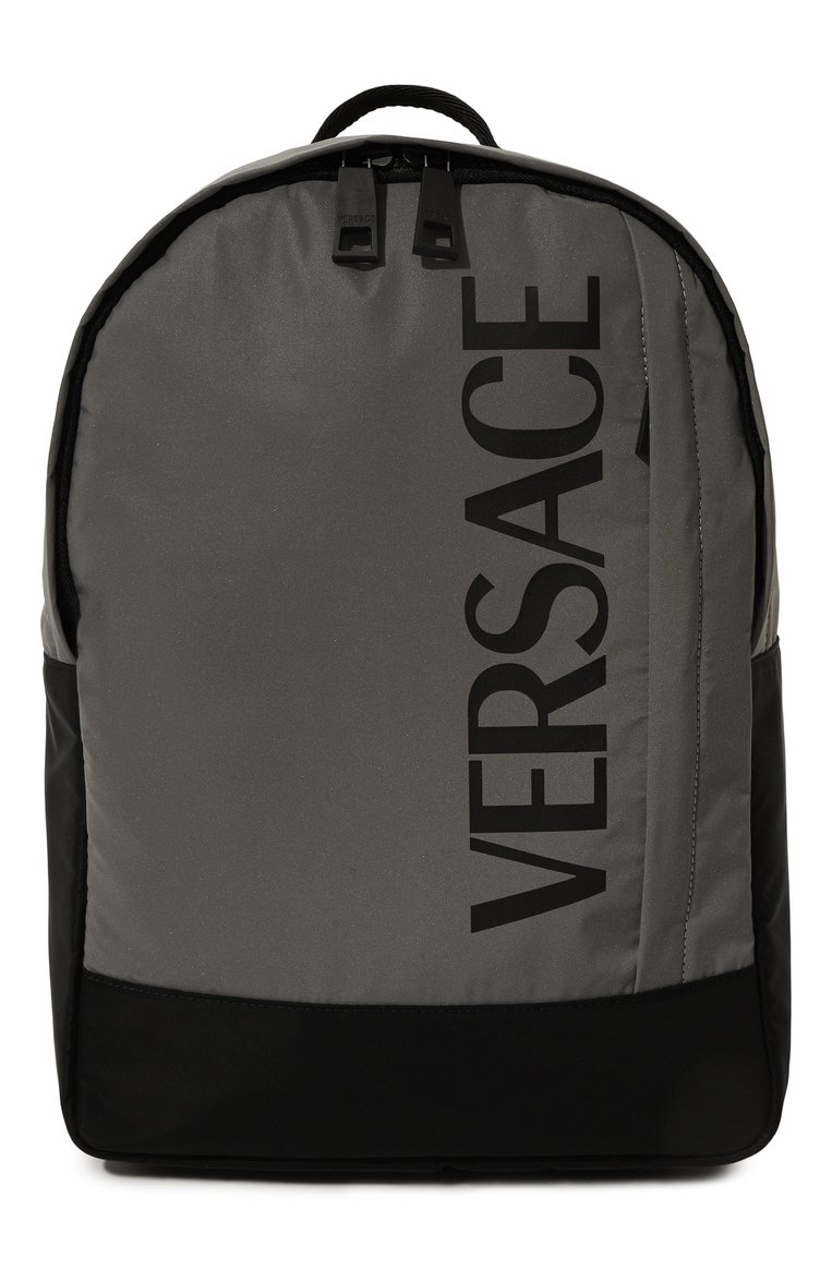 Детская рюкзак VERSACE темно-серого цвета, арт. 1010766/1A08288 | Фото 1 (Материал: Текстиль; Нос: Не проставлено; Автоматизация состава: Проставлено)