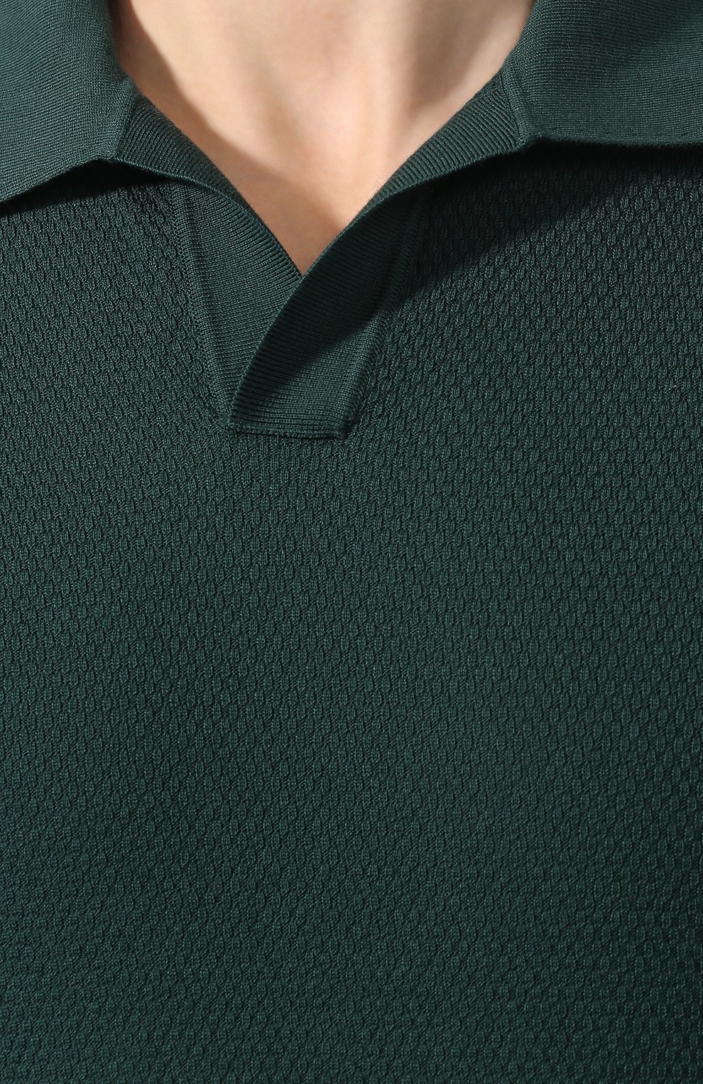 Хлопковое поло ZEGNA зеленого цвета по цене 58650 руб., арт. UUC96/C32, фото 5 Хлопковое поло ZEGNA, арт. UUC96/C32, фото 5