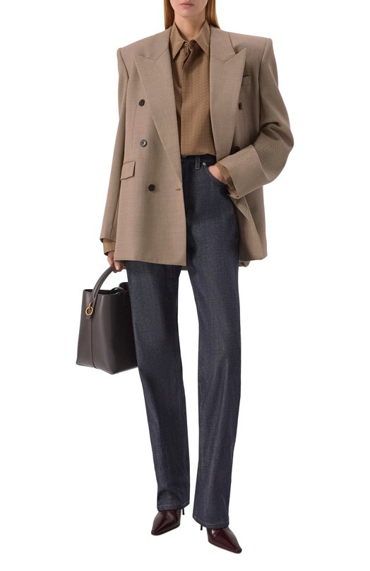 Кожаные ботильоны Ashley 90 Saint Laurent 809284/AAEHF Бордовый  809284/AAEHF Фото 3