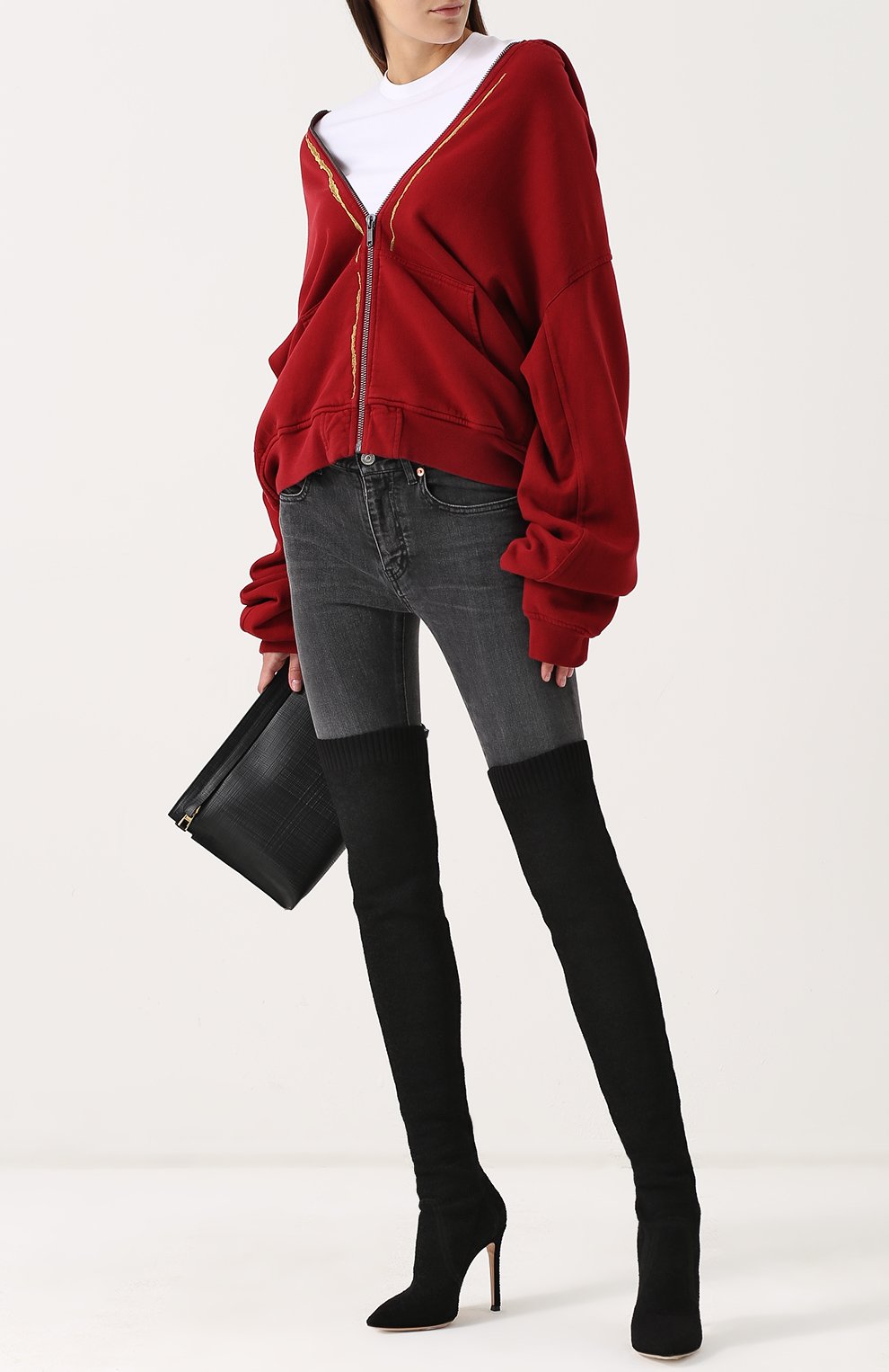 Текстильные ботфорты fiona на шпильке GIANVITO ROSSI, арт. G80718.15RIC.KIB, фото 2