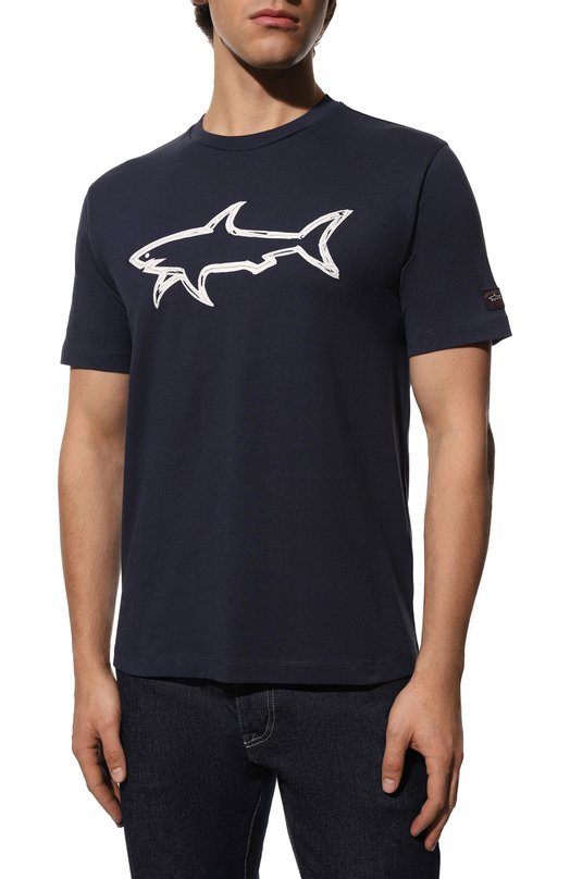 Хлопковая футболка Paul&Shark 22411073/3XL-6XL Синий  22411073/3XL-6XL Фото 3