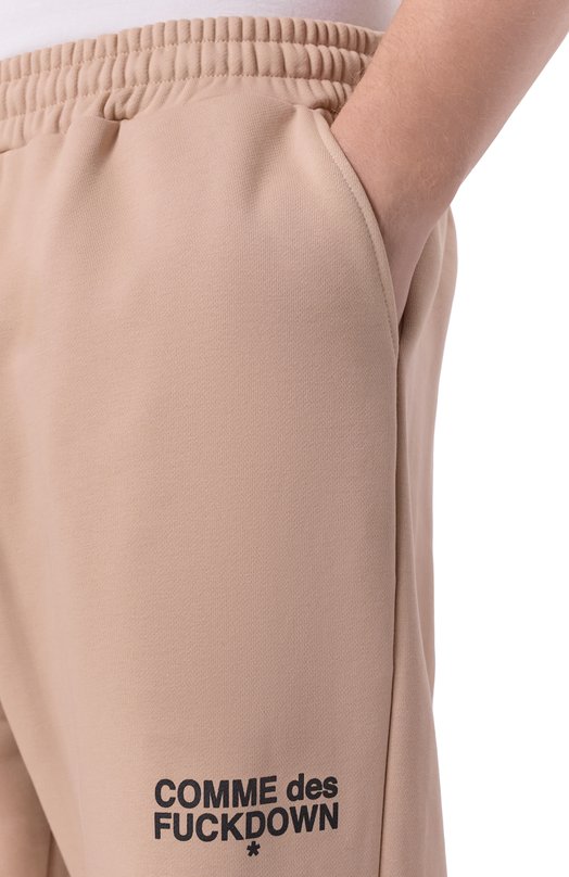 Хлопковые брюки Comme des Fuckdown CFABM01849 Бежевый  CFABM01849 Фото 5