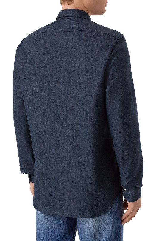 Шерстяная рубашка Kiton UMCBUBAK0167G02 Синий  UMCBUBAK0167G02 Фото 4