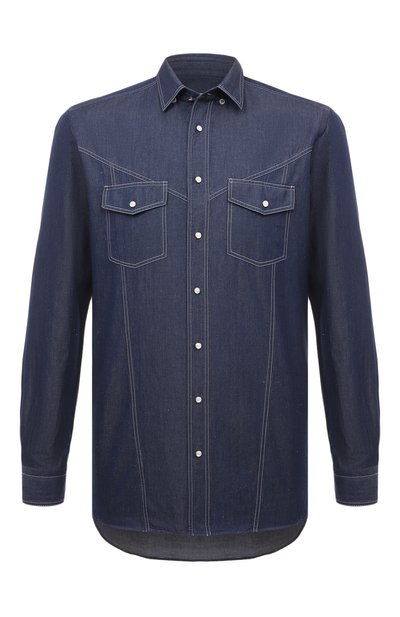 Мужская рубашка из хлопка и льна ZILLI, арт. MFZ-7063-0001/0006