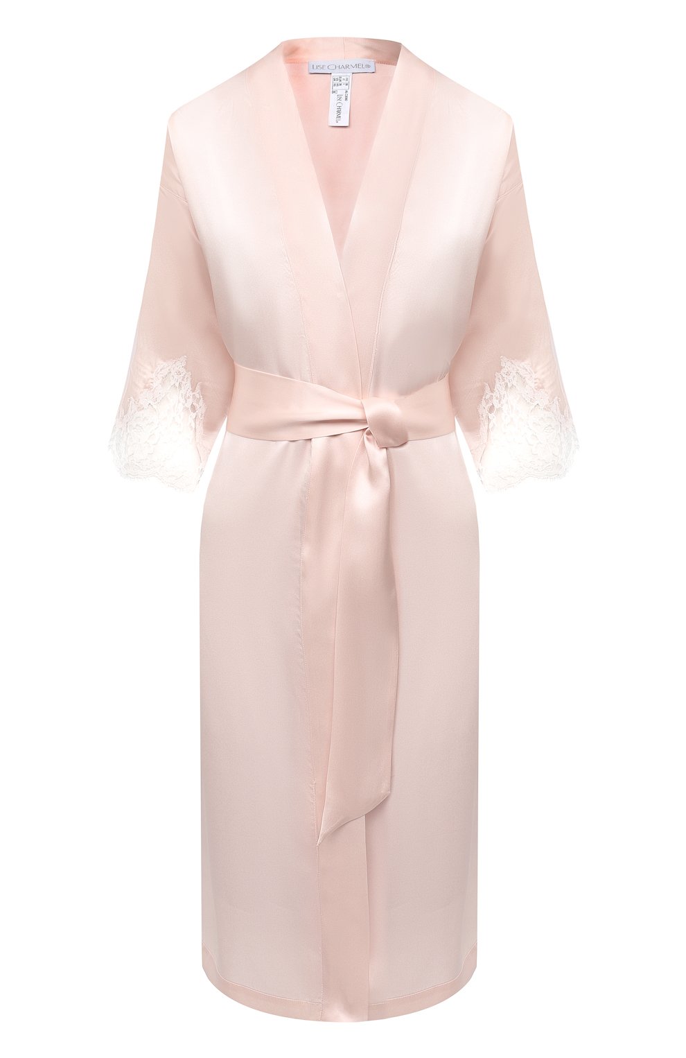 Халат из шелка и хлопка LISE CHARMEL светло-розового цвета по цене 49150 руб., арт. ALC2080, фото 1 Халат из шелка и хлопка LISE CHARMEL, арт. ALC2080, фото 1