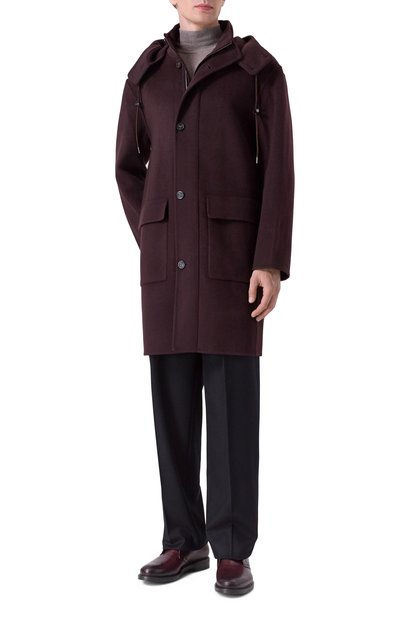 Пальто из шерсти и кашемира 12 STOREEZ бордового цвета по цене 65000 руб., арт. 134078, фото 2 Пальто из шерсти и кашемира 12 STOREEZ, арт. 134078, фото 2