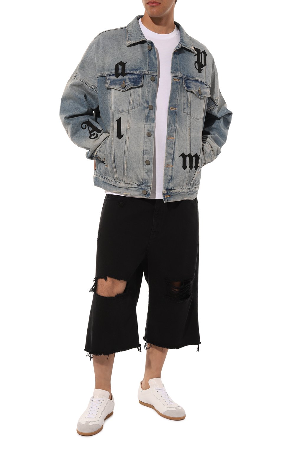 Джинсовая куртка PALM ANGELS голубого цвета по цене 99500 руб., арт. PMYE006F23DEN0014010, фото 2 Джинсовая куртка PALM ANGELS, арт. PMYE006F23DEN0014010, фото 2