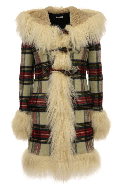 Шерстяное пальто с меховой отделкой MIU MIU, арт. MS1756-1XIN-F0304, фото 1