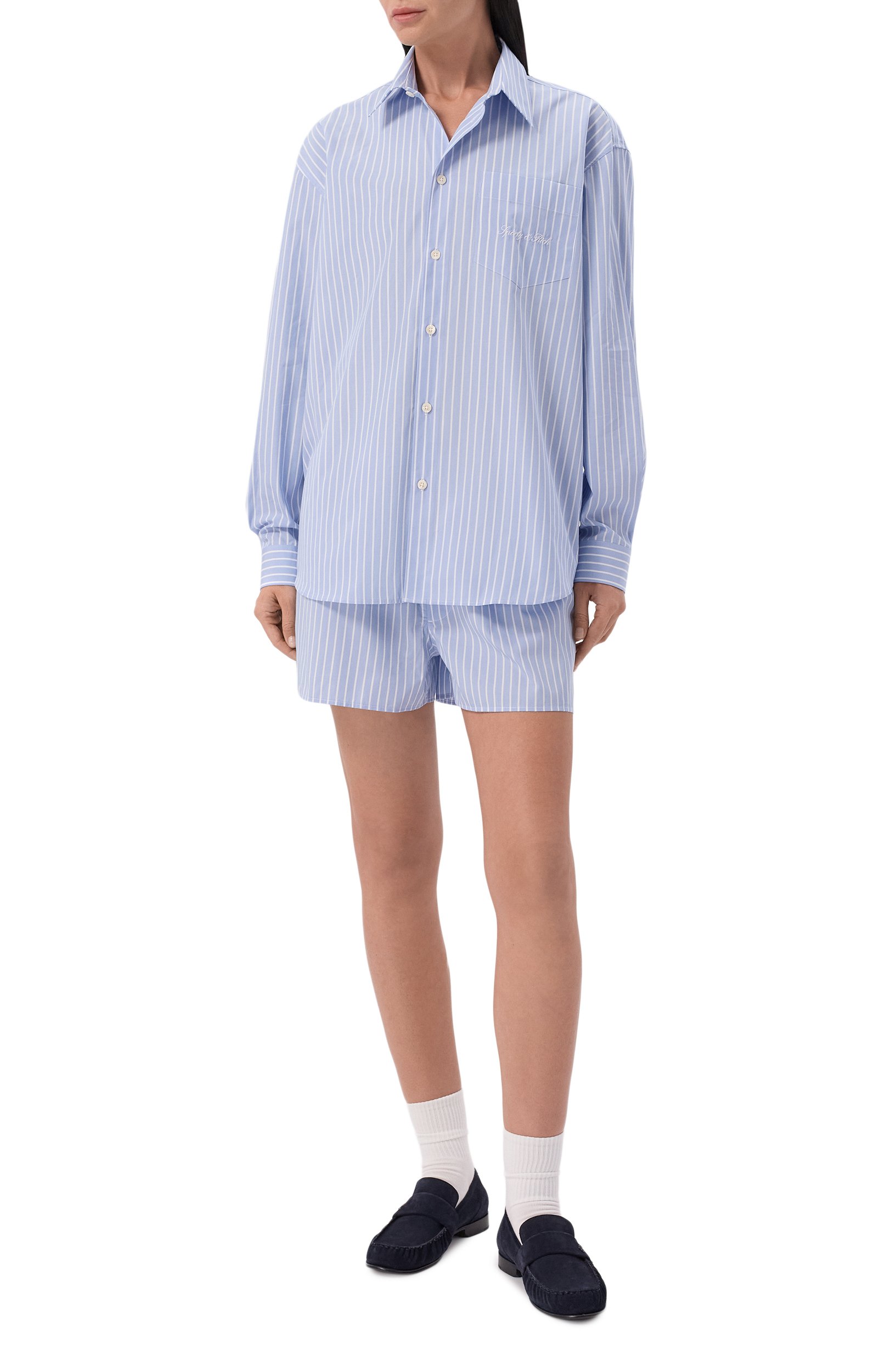 Хлопковая рубашка SPORTY AND RICH, арт. SI00674326BL154, фото 2