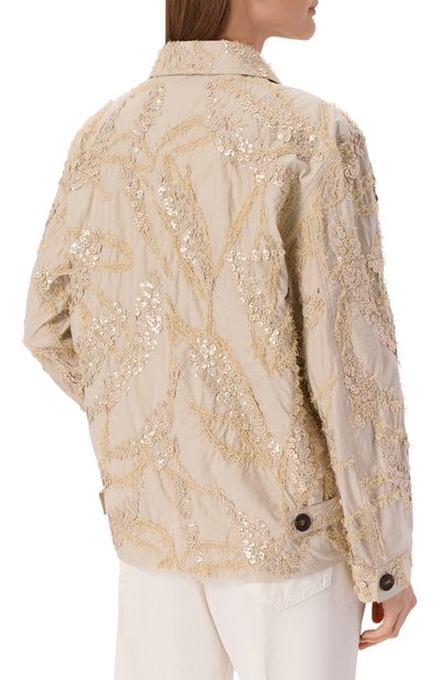 Хлопковая куртка с отделкой пайетками BRUNELLO CUCINELLI, арт. M0F79HM206, фото 4