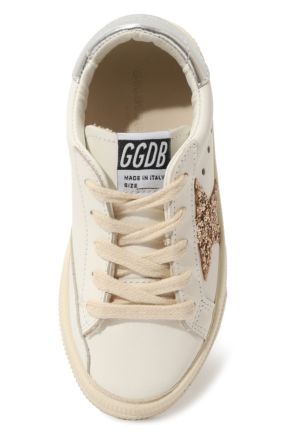 Кожаные кеды may GOLDEN GOOSE DELUXE BRAND белого цвета по цене 23550 руб., арт. GJF00112.F004813, фото 4 Кожаные кеды may GOLDEN GOOSE DELUXE BRAND, арт. GJF00112.F004813, фото 4